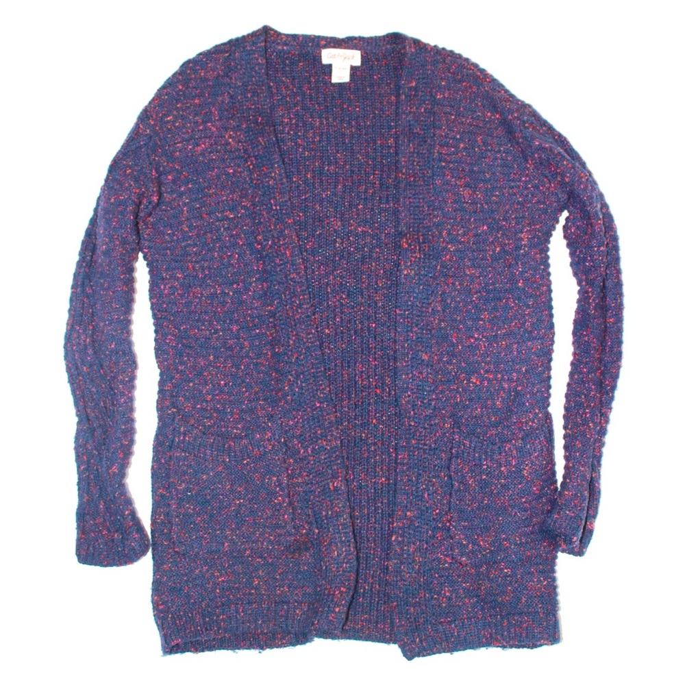 Cat & Jack Navy Blue Cardigan with Red Speckles Cardigan